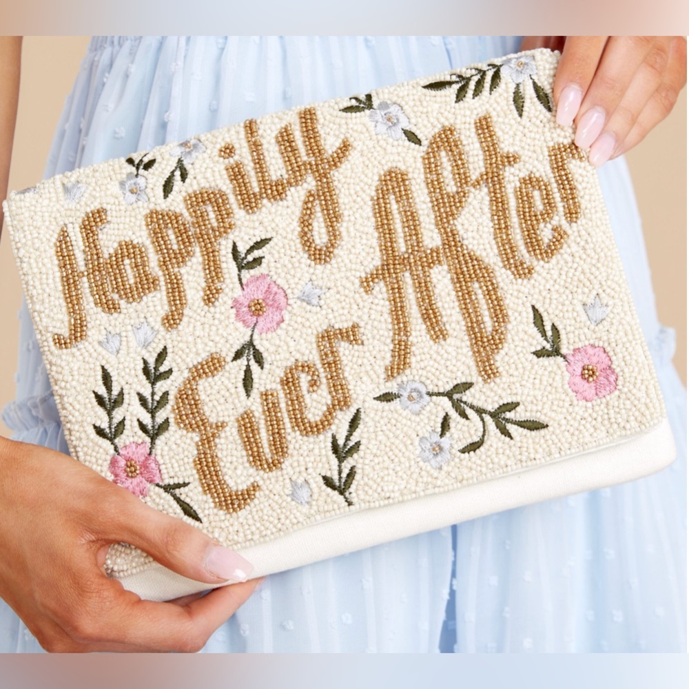 NWOT Happily Ever After Beaded Wedding Handbag
